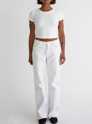 Campus Cropped Tee- White