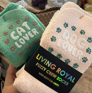 Cat Lover Fuzzy Crew Socks