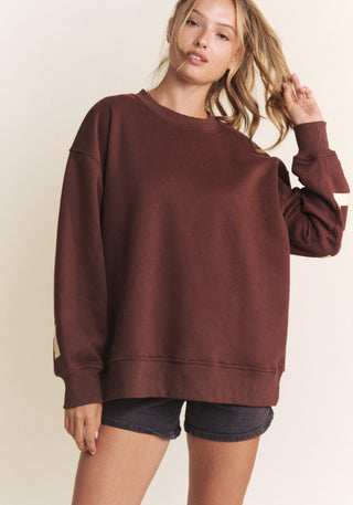 Be Yourself Love Yourself Oversized Sweatshirt - Brown