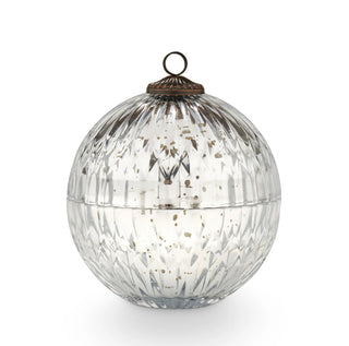 Winter White Glass Mercury Candle Ornament