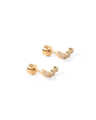 Abigail Screwback Stud Earrings - Spark Gold // LinnyCo
