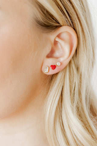 Kay Clear Gold Screwback Stud Earrings // LinnyCo
