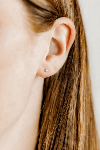 Micro Reagan CZ Gold Screwback Earrings // LinnyCo
