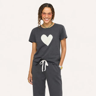 Suke Imperfect Heart Tee - Anthracite & Natural // Kerri Rosenthal