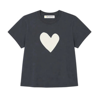 Suke Imperfect Heart Tee - Anthracite & Natural // Kerri Rosenthal