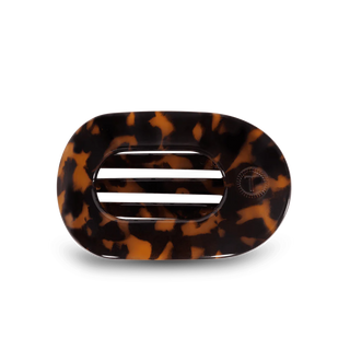 Tortoise Medium Flat Round Hair Clip - Televise