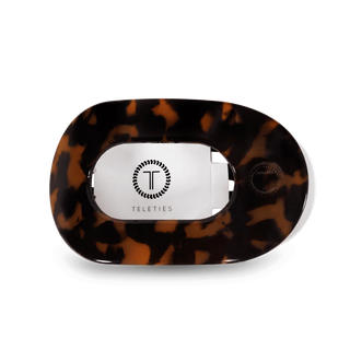 Tortoise Medium Flat Round Hair Clip - Televise