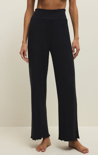 Dawn Smocked Rib Pant / Black Sand / Z Supply