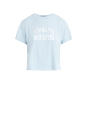 The Cropped Collegiate Tee - Baby Blue // Favorite Daughter