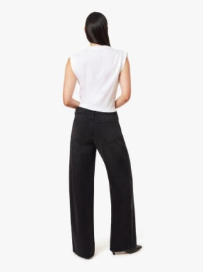 Brynn Self Tie Wide Leg Jean - Washed Black