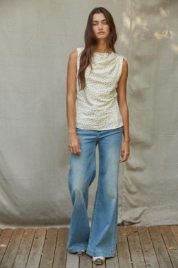 Bailey Dotted Top - Cream Black