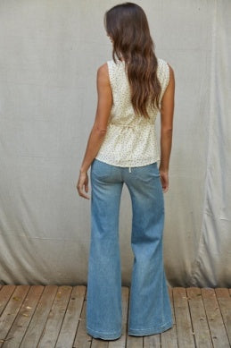 Bailey Dotted Top - Cream Black