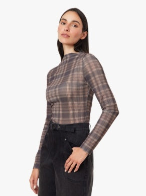Jess Plaid Turtleneck Top - Ombre Plaid