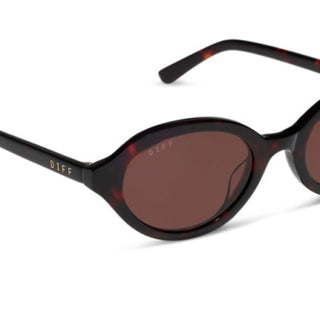 DIFF Julia Cedar Tortoise + Brown Sunglasses