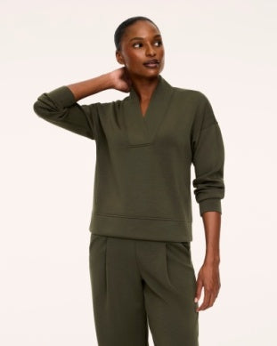 Spanx AirEssentials V-Neck Long Sleeve - Monstera