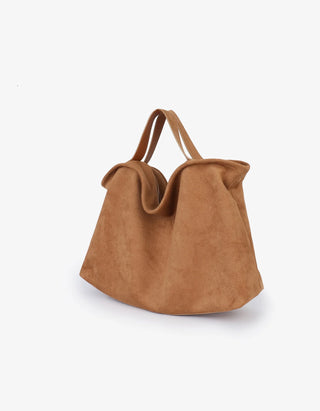 Witt Satchel Faux Suede Camel Purse