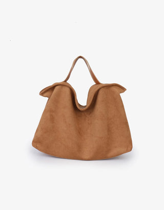 Witt Satchel Faux Suede Camel Purse
