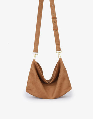 Witt Satchel Faux Suede Camel Purse