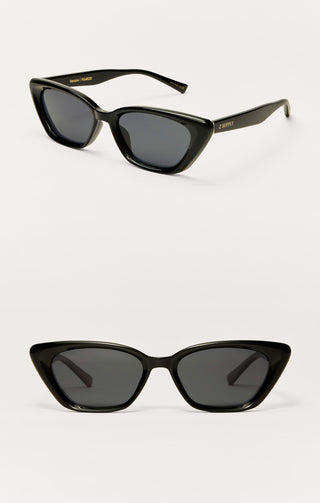 Staycation Grey Polarized Sunglasses - Polished Black // Z Supply