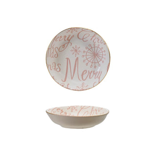 Tiny Merry Christmas Dish / Pink & White