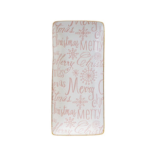 Merry Christmas Tray / Pink & White