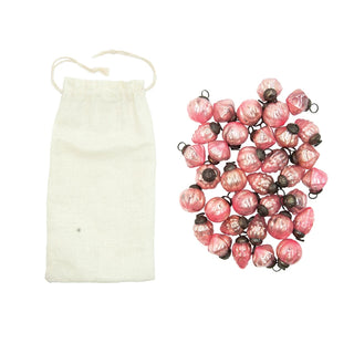 Embossed Mercury Glass Ornaments / Pink / Set of 36