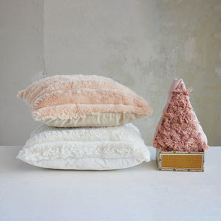 18" Cotton Fuzzy Pillow