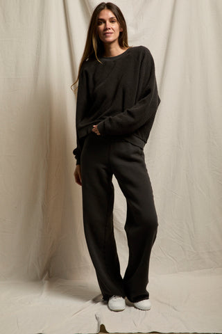 Marley Inside Out Fleece Pants Vintage Black // Perfect White Tee