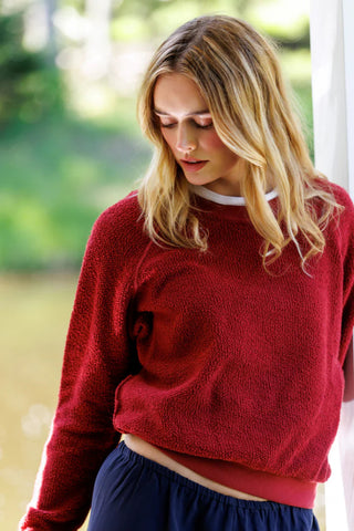 Ziggy Regular Fit Sweatshirt - Ruby Red // Perfect White Tee