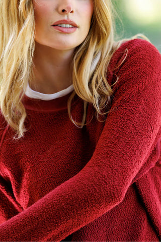 Ziggy Regular Fit Sweatshirt - Ruby Red // Perfect White Tee