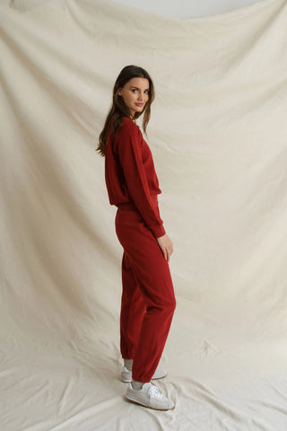 Ziggy Regular Fit Sweatshirt - Ruby Red // Perfect White Tee