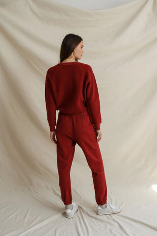 Ziggy Regular Fit Sweatshirt - Ruby Red // Perfect White Tee